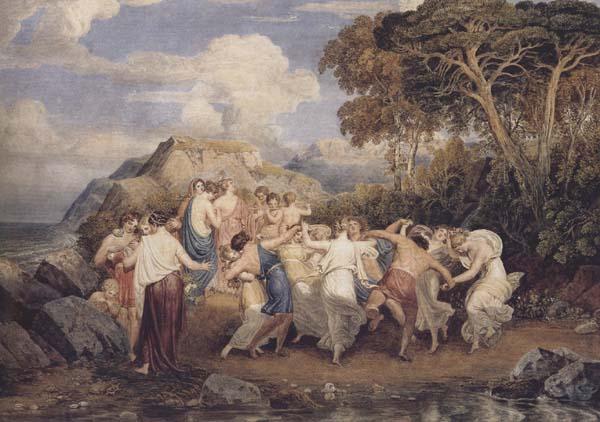 Joshua Cristall Nymphs and shepherds dancing (mk47) China oil painting art
